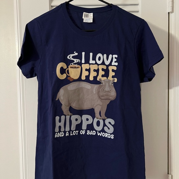 Tops - Navy Blue Hippo Graphic Tee